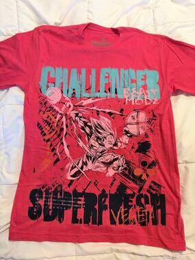 SuperFresh Challenger Beast Mode Graphic T-Shirt Red Anime Streetwear Men’s Med